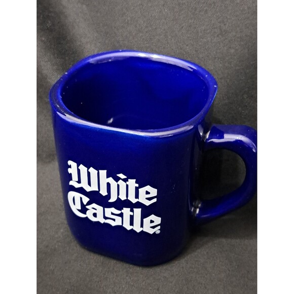 Vintage 1995 WHITE CASTLE Cobalt Blue Square Mug "Since 1921" - Picture 2 of 7